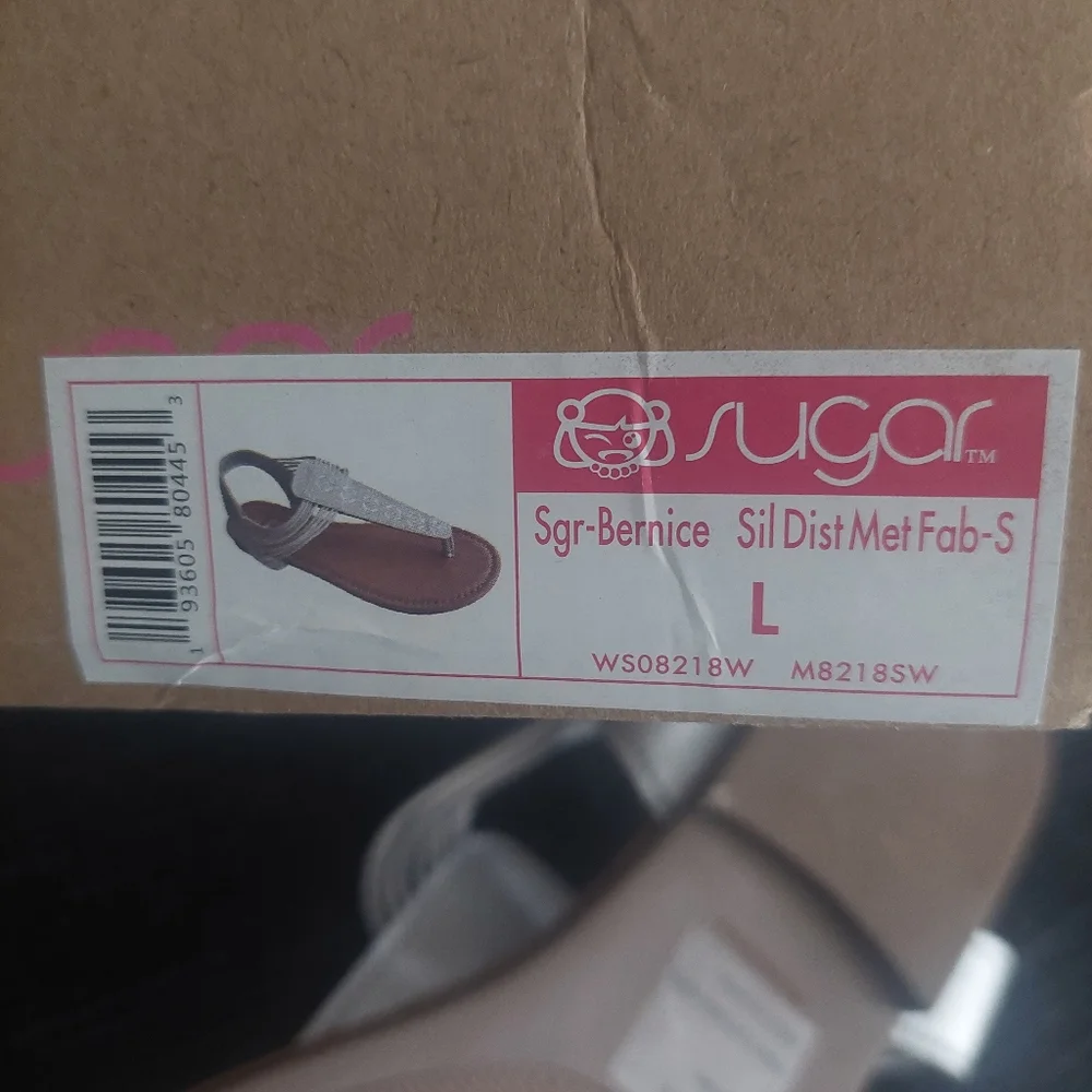 NIB Sugar Bernice sandals silver size‎ large